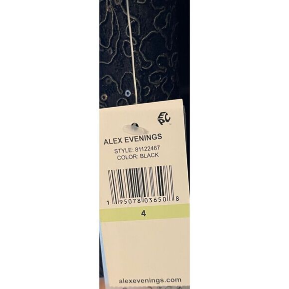 Alex Evenings Women's Knee Length V Neck Cocktail Dress - 4 - Picture 8 of 10